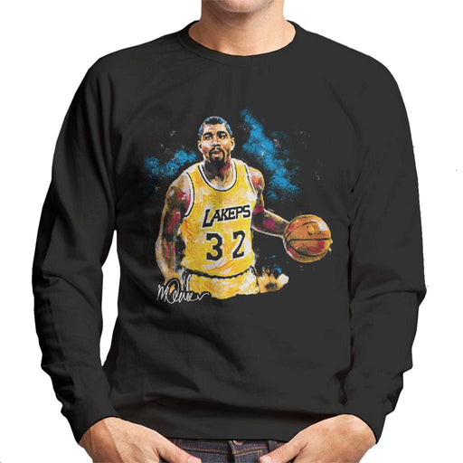 Sidney Maurer Original Portrait Of Magic Johnson Lakers Men's Sweatshirt