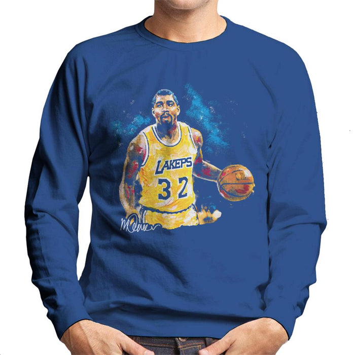 Sidney Maurer Original Portrait Of Magic Johnson Lakers Men's Sweatshirt
