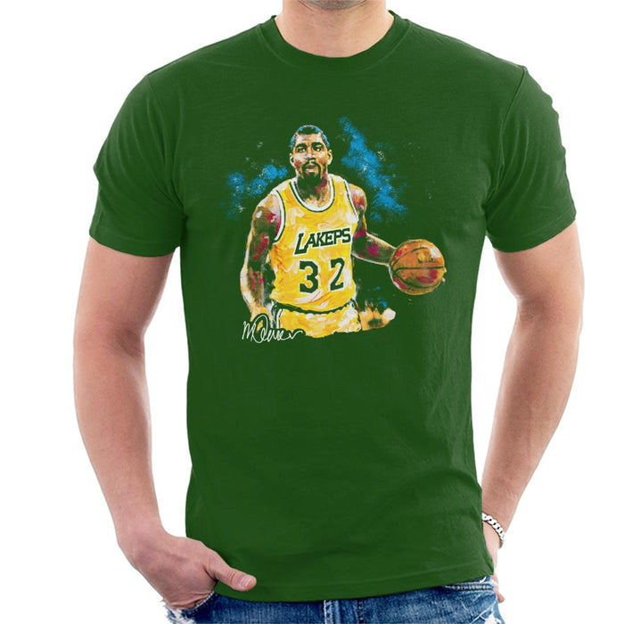 Sidney Maurer Original Portrait Of Magic Johnson Lakers Men's T-Shirt