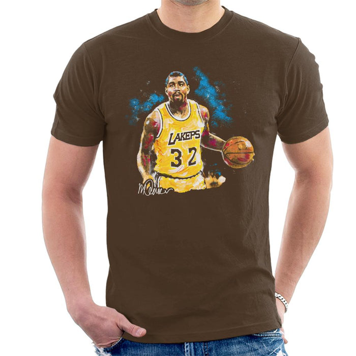 Sidney Maurer Original Portrait Of Magic Johnson Lakers Men's T-Shirt