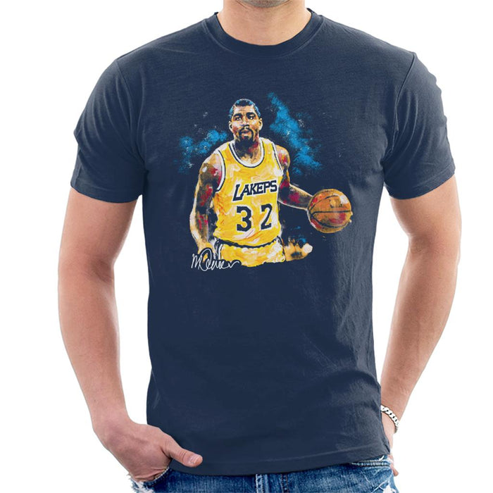 Sidney Maurer Original Portrait Of Magic Johnson Lakers Men's T-Shirt
