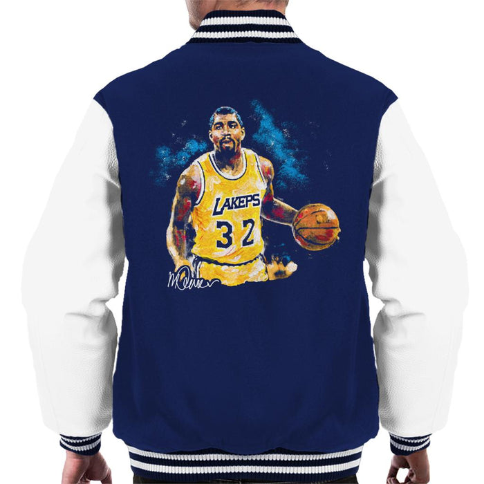 Sidney Maurer Original Portrait Of Magic Johnson Lakers Men's Varsity Jacket