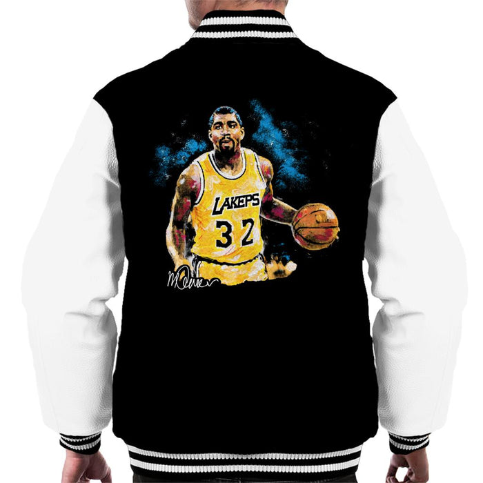 Sidney Maurer Original Portrait Of Magic Johnson Lakers Men's Varsity Jacket