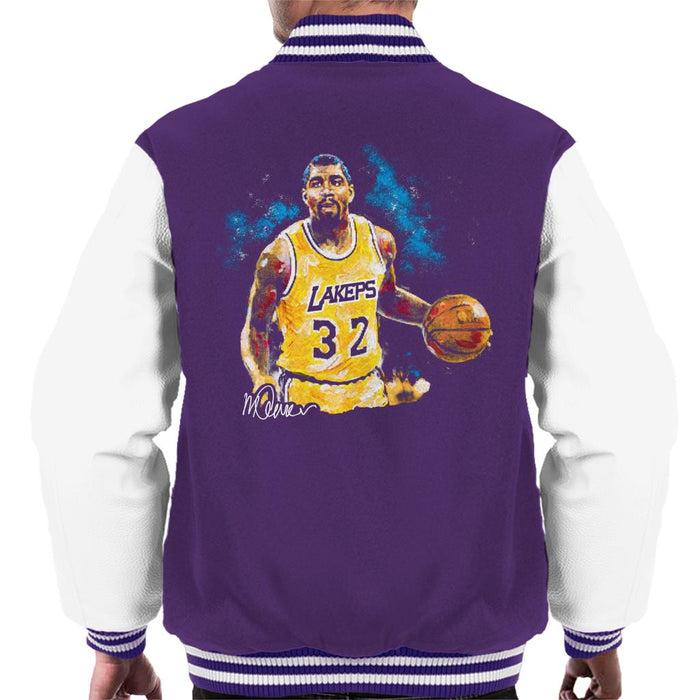 Sidney Maurer Original Portrait Of Magic Johnson Lakers Men's Varsity Jacket