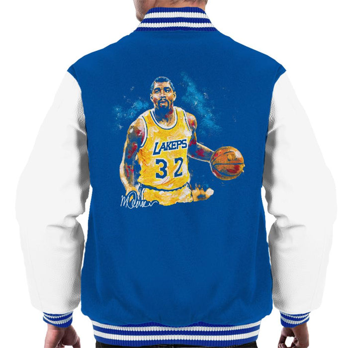 Sidney Maurer Original Portrait Of Magic Johnson Lakers Men's Varsity Jacket