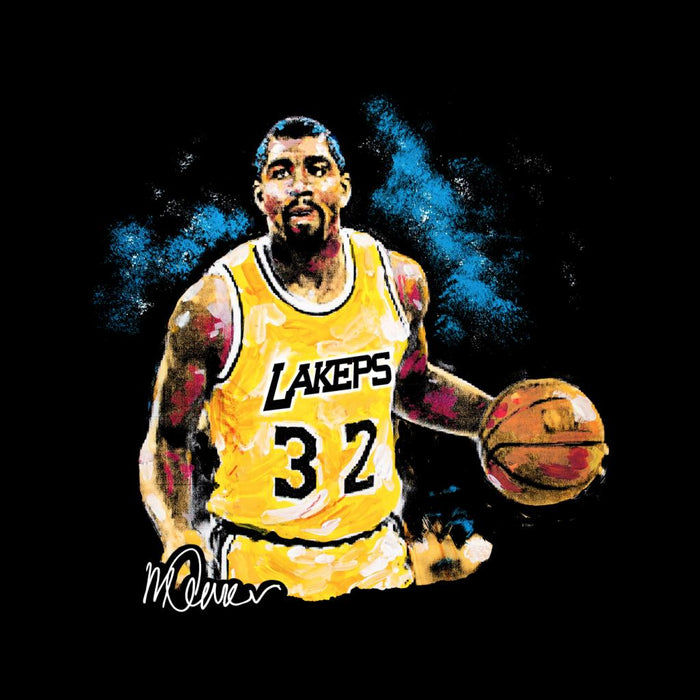 Sidney Maurer Original Portrait Of Magic Johnson Lakers Men's Hooded Sweatshirt