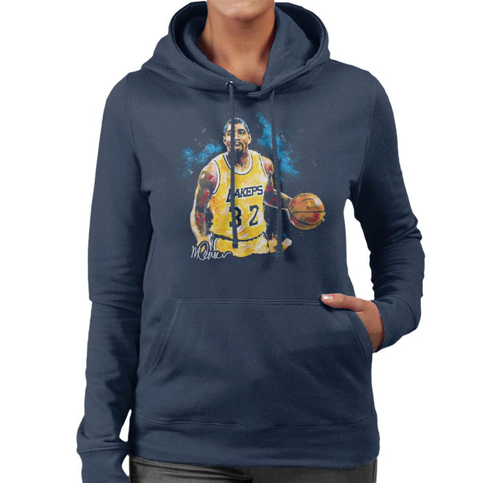 Sidney Maurer Original Portrait Of Magic Johnson Lakers Women's Hooded Sweatshirt