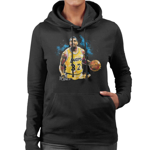 Sidney Maurer Original Portrait Of Magic Johnson Lakers Women's Hooded Sweatshirt