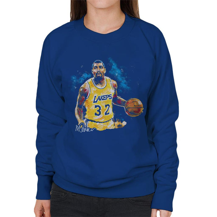 Sidney Maurer Original Portrait Of Magic Johnson Lakers Women's Sweatshirt