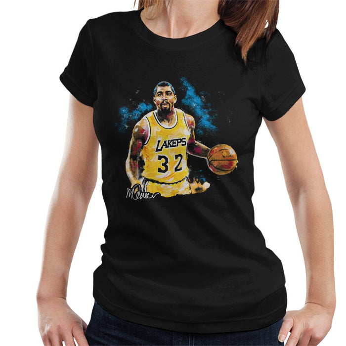 Sidney Maurer Original Portrait Of Magic Johnson Lakers Women's T-Shirt