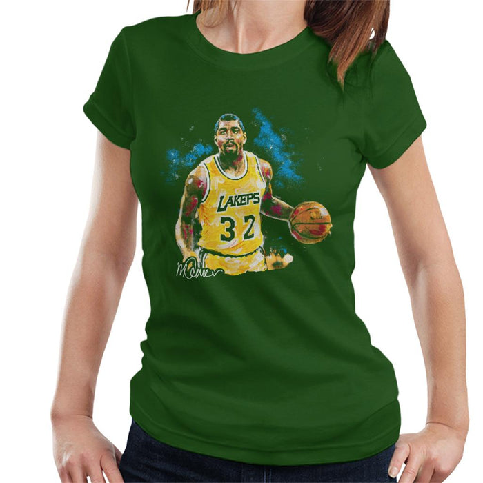 Sidney Maurer Original Portrait Of Magic Johnson Lakers Women's T-Shirt