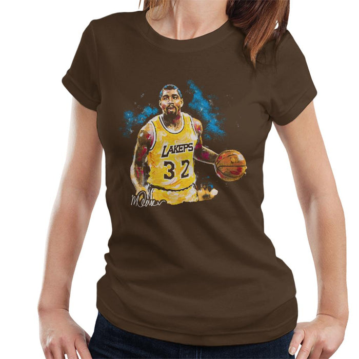 Sidney Maurer Original Portrait Of Magic Johnson Lakers Women's T-Shirt