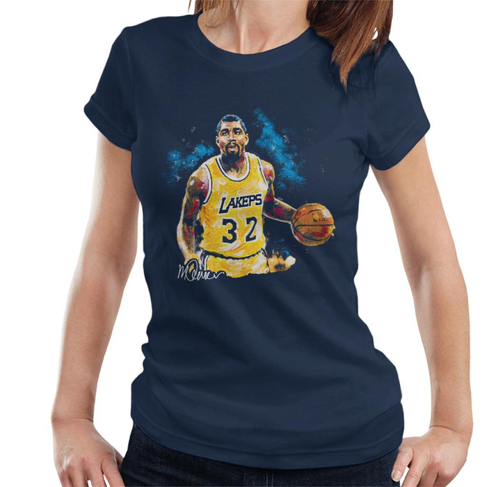 Sidney Maurer Original Portrait Of Magic Johnson Lakers Women's T-Shirt