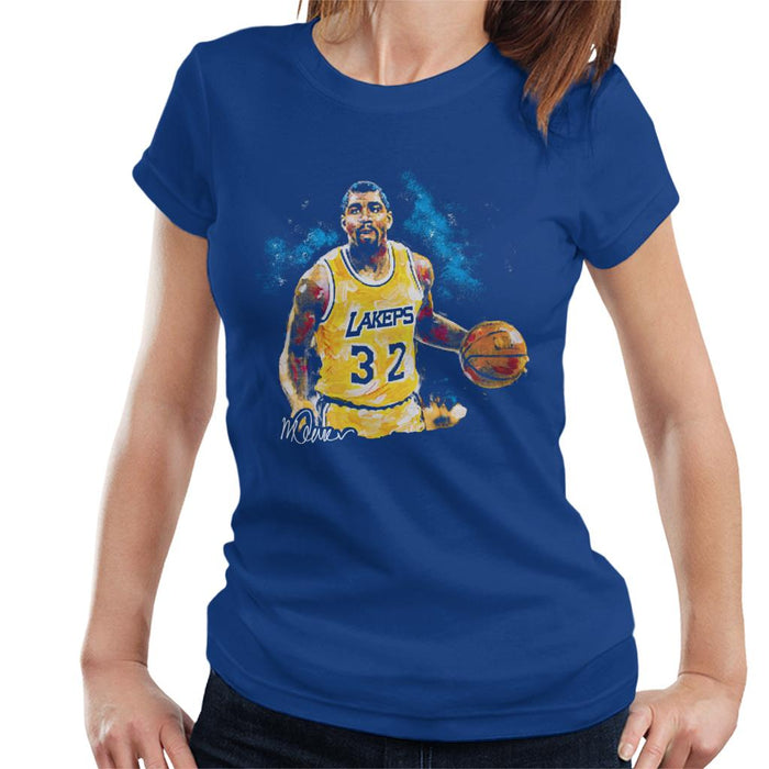Sidney Maurer Original Portrait Of Magic Johnson Lakers Women's T-Shirt