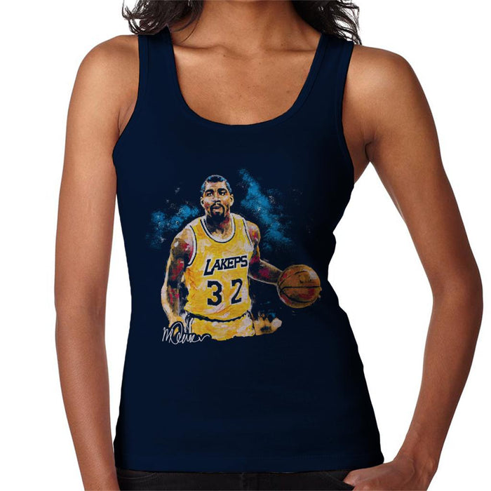 Sidney Maurer Original Portrait Of Magic Johnson Lakers Women's Vest