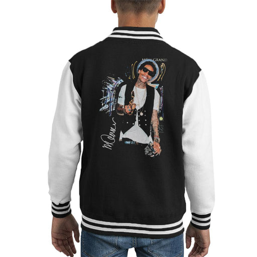 Sidney Maurer Original Portrait Of Wiz Khalifa Billboard Award Kid's Varsity Jacket