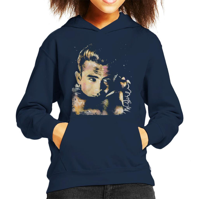 Sidney Maurer Original Portrait Of James Dean Quiff Kid's Hooded Sweatshirt