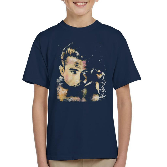 Sidney Maurer Original Portrait Of James Dean Quiff Kid's T-Shirt