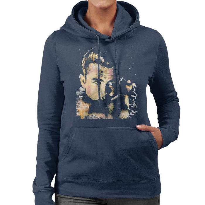 Sidney Maurer Original Portrait Of James Dean Quiff Women's Hooded Sweatshirt
