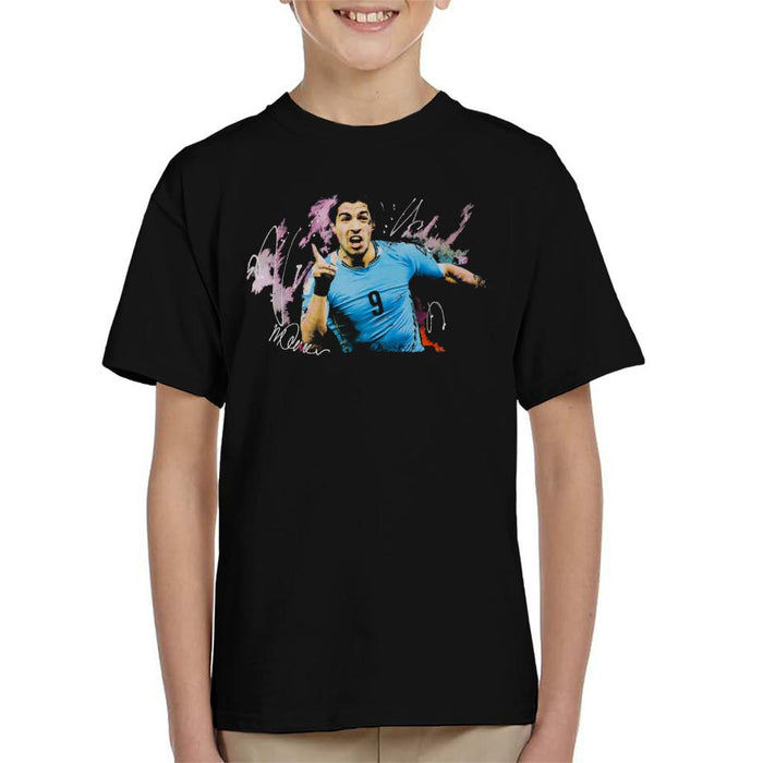 Sidney Maurer Original Portrait Of Luis Suarez Uruguay Kid's T-Shirt