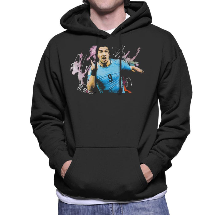 Sidney Maurer Original Portrait Of Luis Suarez Uruguay Men's Hooded Sweatshirt