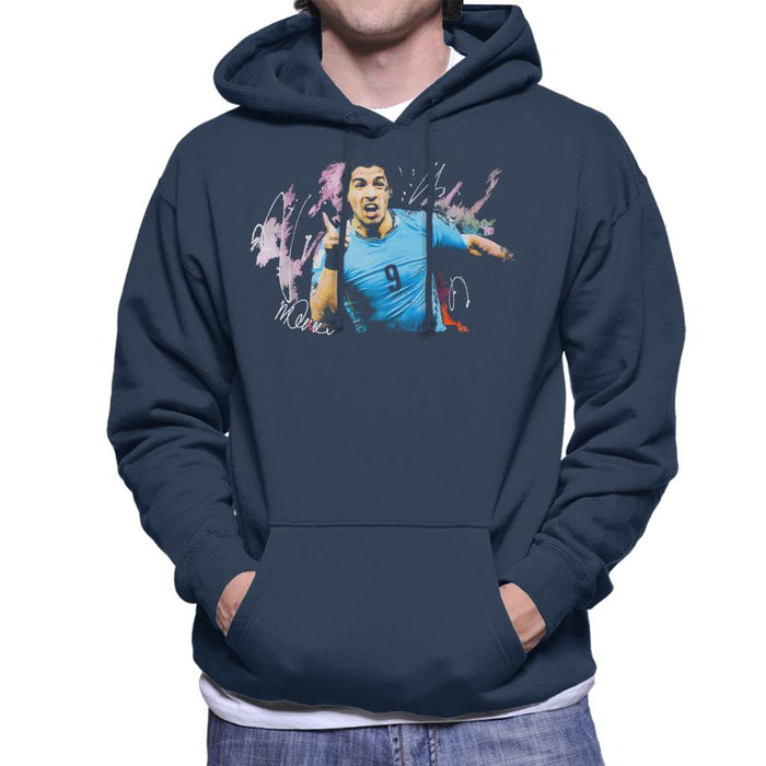 Sidney Maurer Original Portrait Of Luis Suarez Uruguay Men's Hooded Sweatshirt