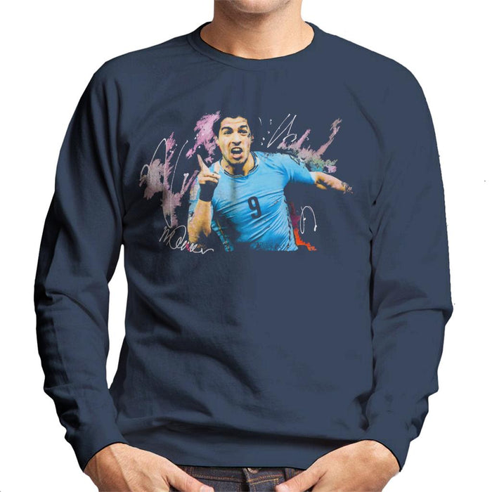 Sidney Maurer Original Portrait Of Luis Suarez Uruguay Men's Sweatshirt