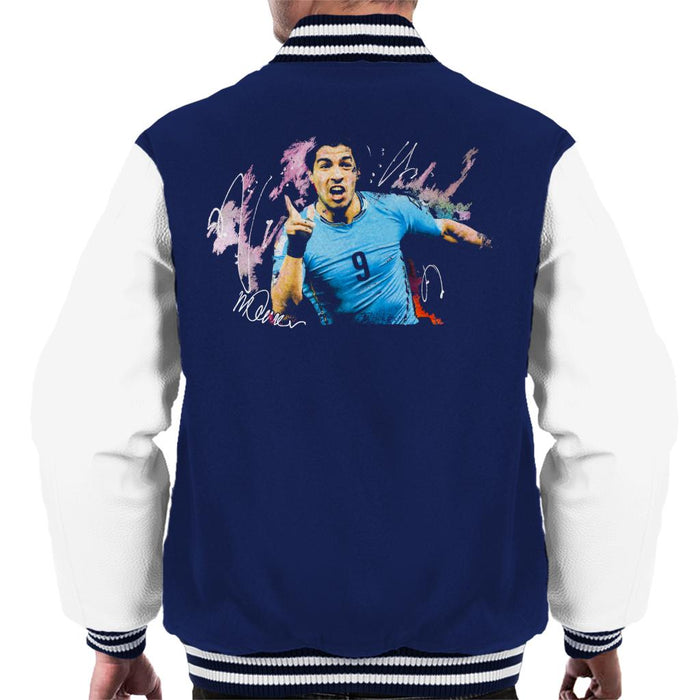 Sidney Maurer Original Portrait Of Luis Suarez Uruguay Men's Varsity Jacket