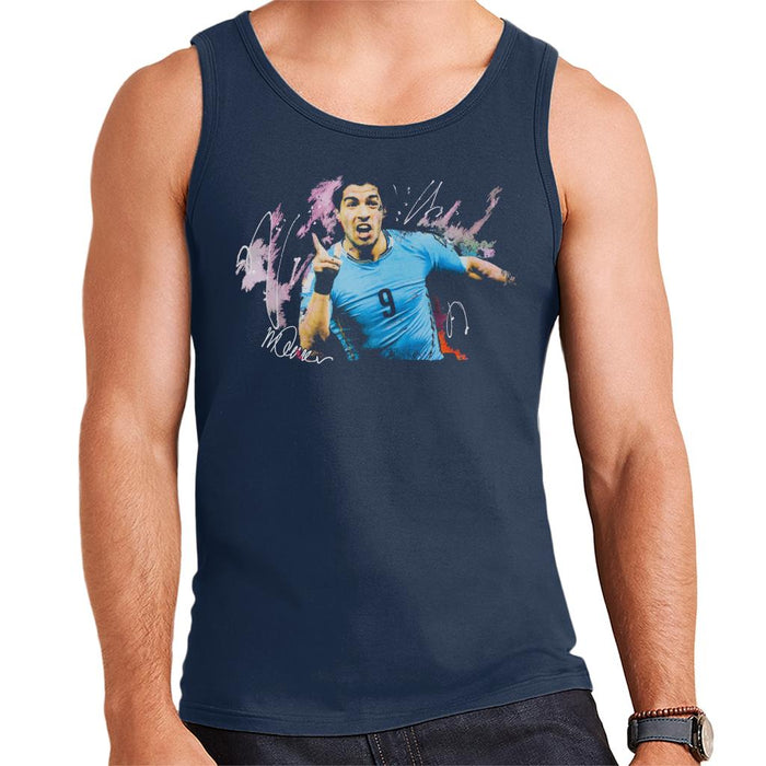 Sidney Maurer Original Portrait Of Luis Suarez Uruguay Men's Vest