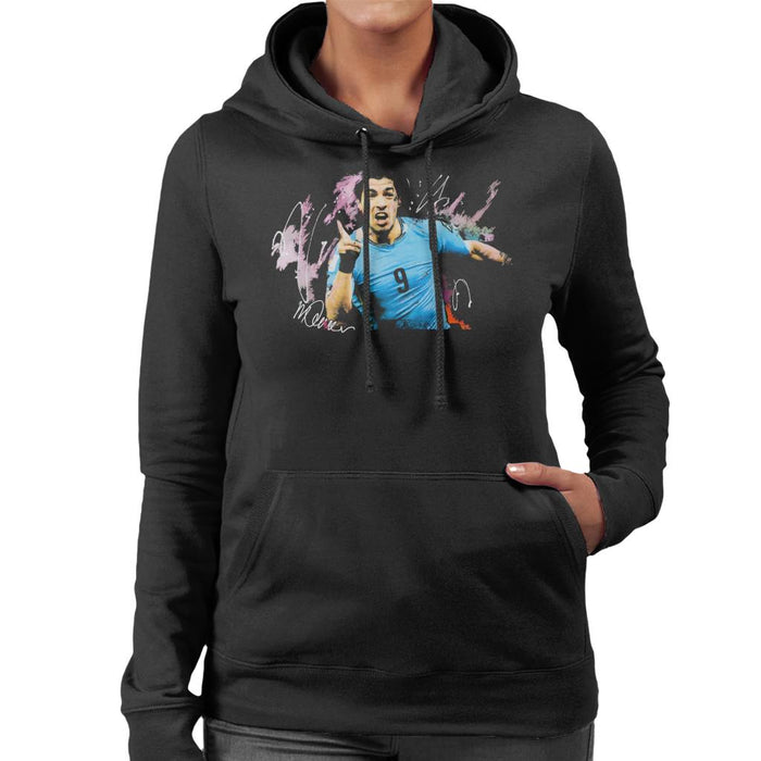 Sidney Maurer Original Portrait Of Luis Suarez Uruguay Women's Hooded Sweatshirt
