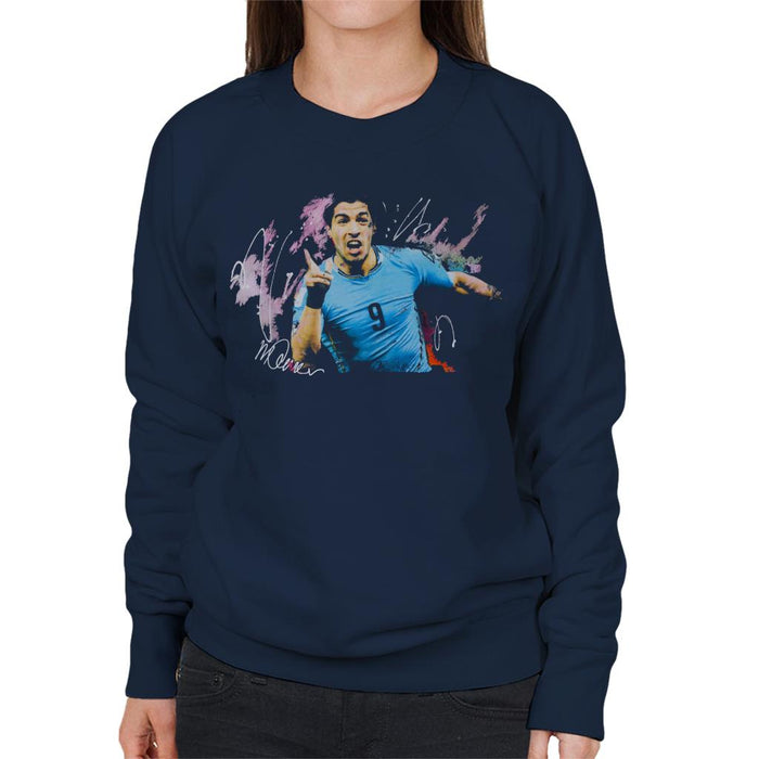 Sidney Maurer Original Portrait Of Luis Suarez Uruguay Women's Sweatshirt