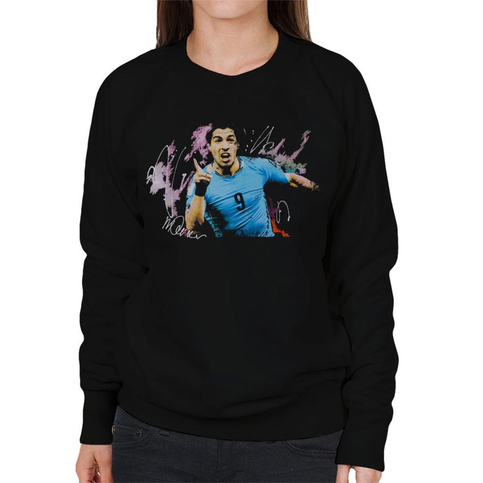 Sidney Maurer Original Portrait Of Luis Suarez Uruguay Women's Sweatshirt