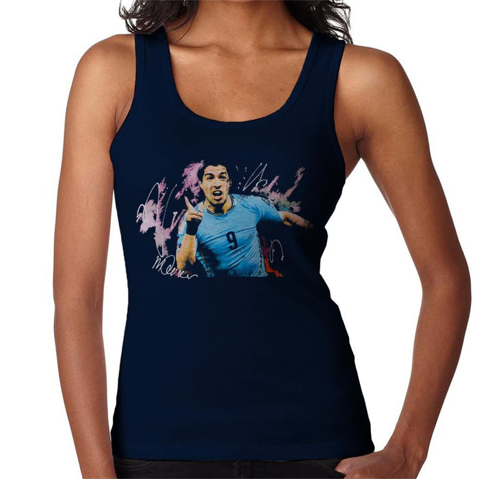 Sidney Maurer Original Portrait Of Luis Suarez Uruguay Women's Vest