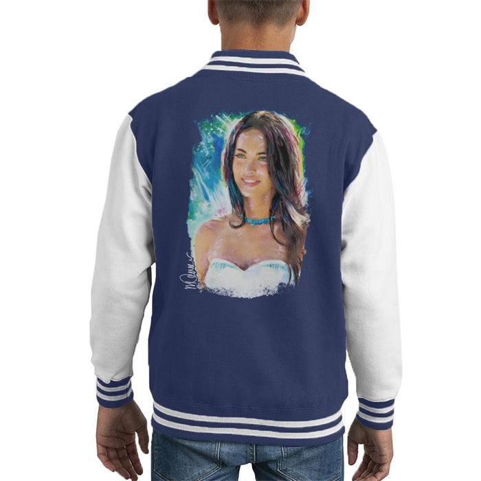 Sidney Maurer Original Portrait Of Megan Fox Kid's Varsity Jacket
