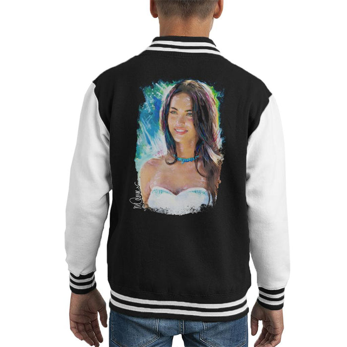 Sidney Maurer Original Portrait Of Megan Fox Kid's Varsity Jacket