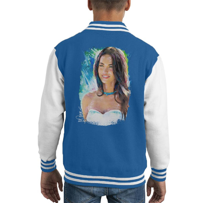 Sidney Maurer Original Portrait Of Megan Fox Kid's Varsity Jacket