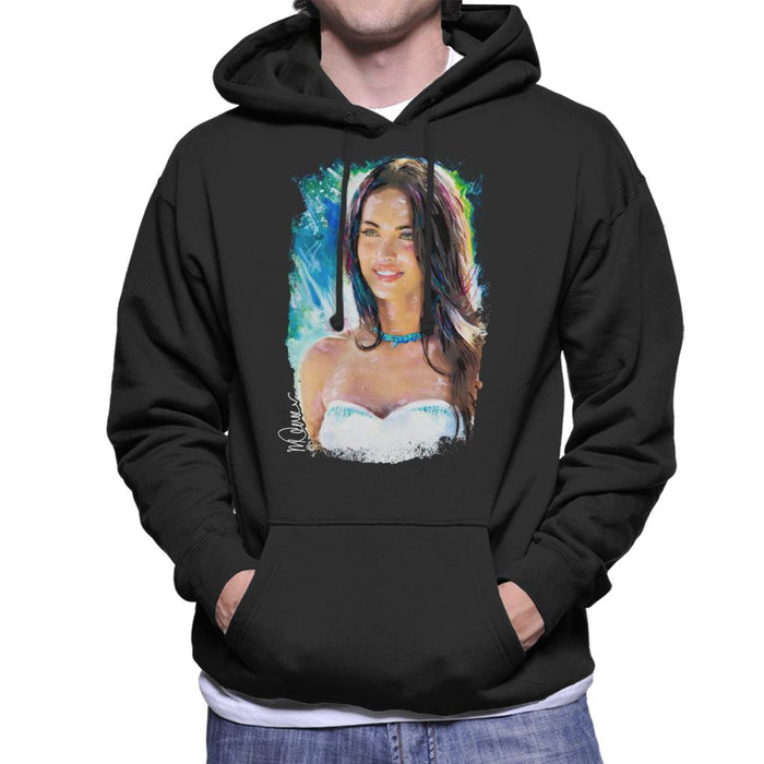 Sidney Maurer Original Portrait Of Megan Fox Men's Hooded Sweatshirt