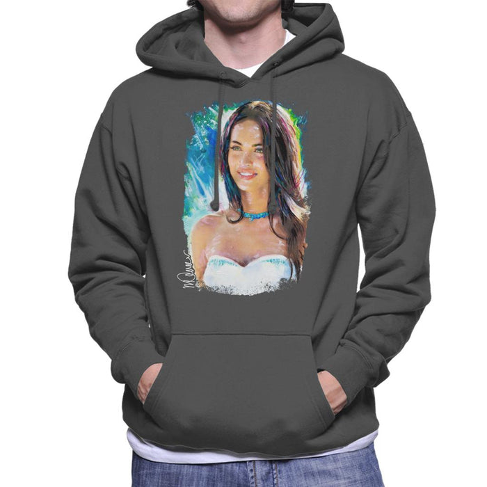 Sidney Maurer Original Portrait Of Megan Fox Men's Hooded Sweatshirt