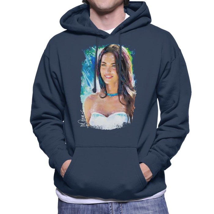 Sidney Maurer Original Portrait Of Megan Fox Men's Hooded Sweatshirt