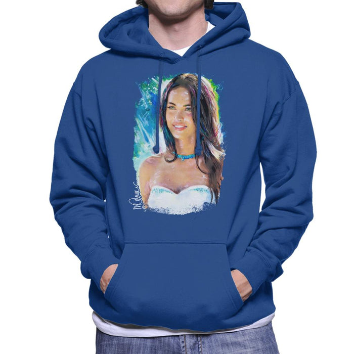 Sidney Maurer Original Portrait Of Megan Fox Men's Hooded Sweatshirt