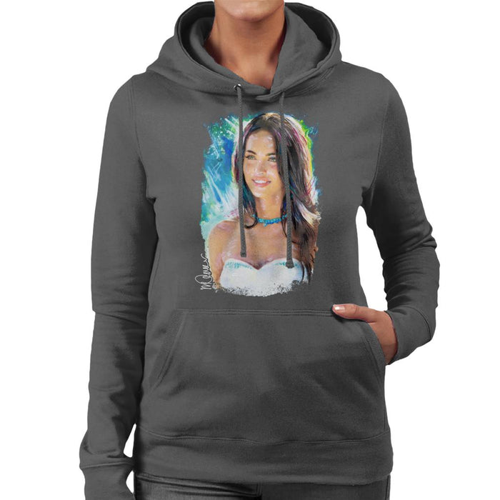 Sidney Maurer Original Portrait Of Megan Fox Women's Hooded Sweatshirt