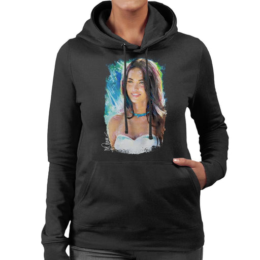 Sidney Maurer Original Portrait Of Megan Fox Women's Hooded Sweatshirt