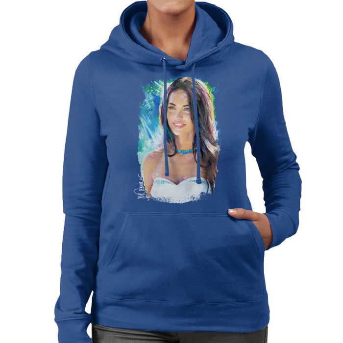 Sidney Maurer Original Portrait Of Megan Fox Women's Hooded Sweatshirt