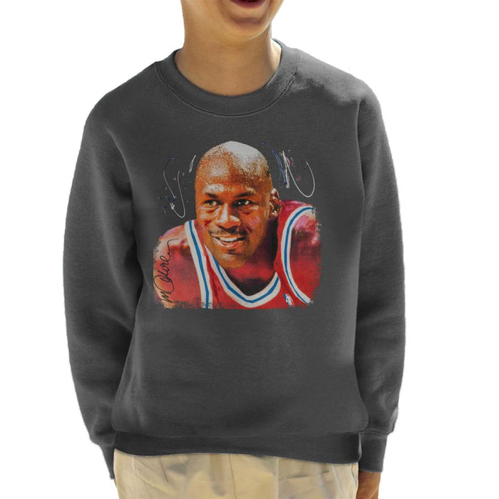 Sidney Maurer Original Portrait Of Michael Jordan Chicago Bulls Kid's Sweatshirt