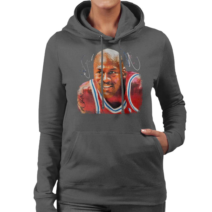 Sidney Maurer Original Portrait Of Michael Jordan Chicago Bulls Women's Hooded Sweatshirt