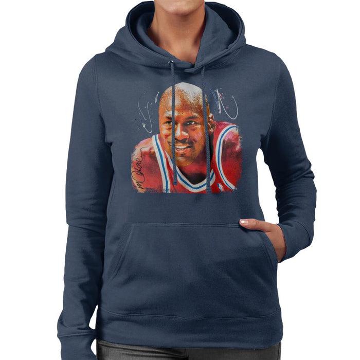 Sidney Maurer Original Portrait Of Michael Jordan Chicago Bulls Women's Hooded Sweatshirt