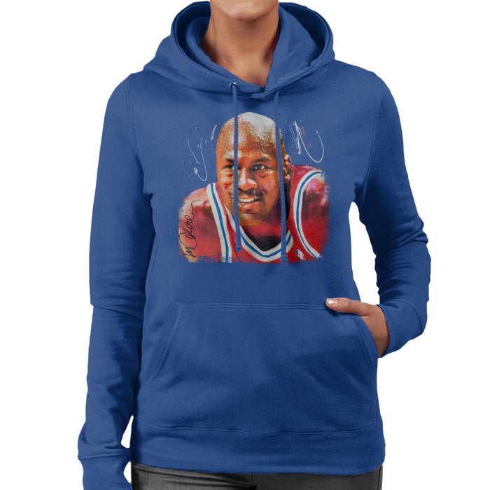 Sidney Maurer Original Portrait Of Michael Jordan Chicago Bulls Women's Hooded Sweatshirt