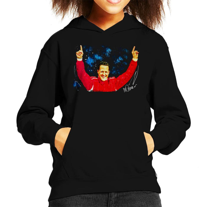Sidney Maurer Original Portrait Of Michael Schumacher Ferrari Kid's Hooded Sweatshirt