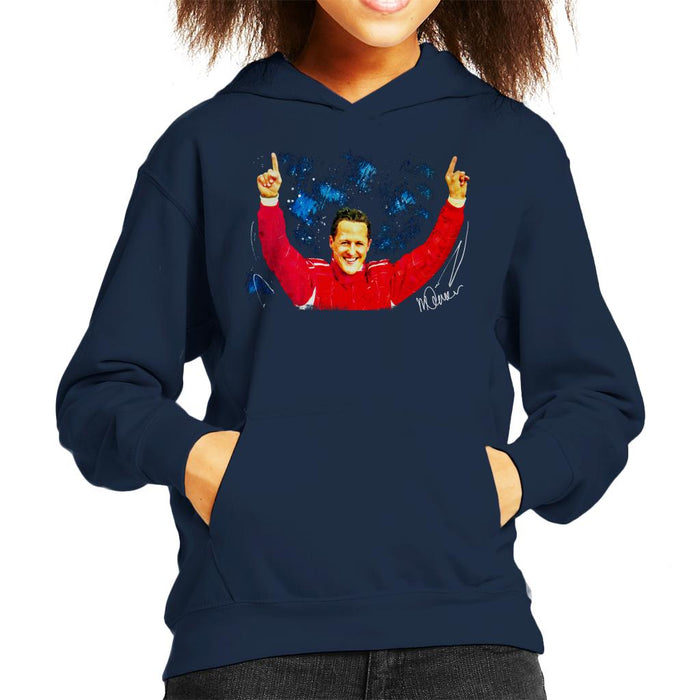 Sidney Maurer Original Portrait Of Michael Schumacher Ferrari Kid's Hooded Sweatshirt