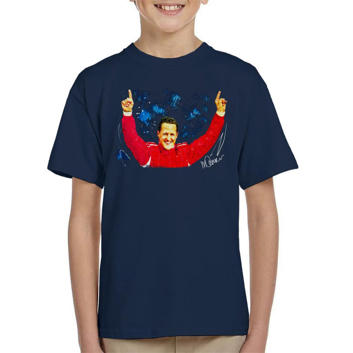 Sidney Maurer Original Portrait Of Michael Schumacher Ferrari Kid's T-Shirt